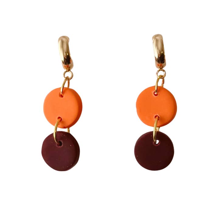 Maroon and Orange Game Day Earrings | Gifts, Team Colors for wholesale by Sweet Tree
