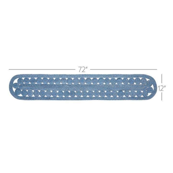 VHC Brands - Wholesale Table Runner - Celeste Blended Blue Indoor/Outdoor Runner Oval 12x722