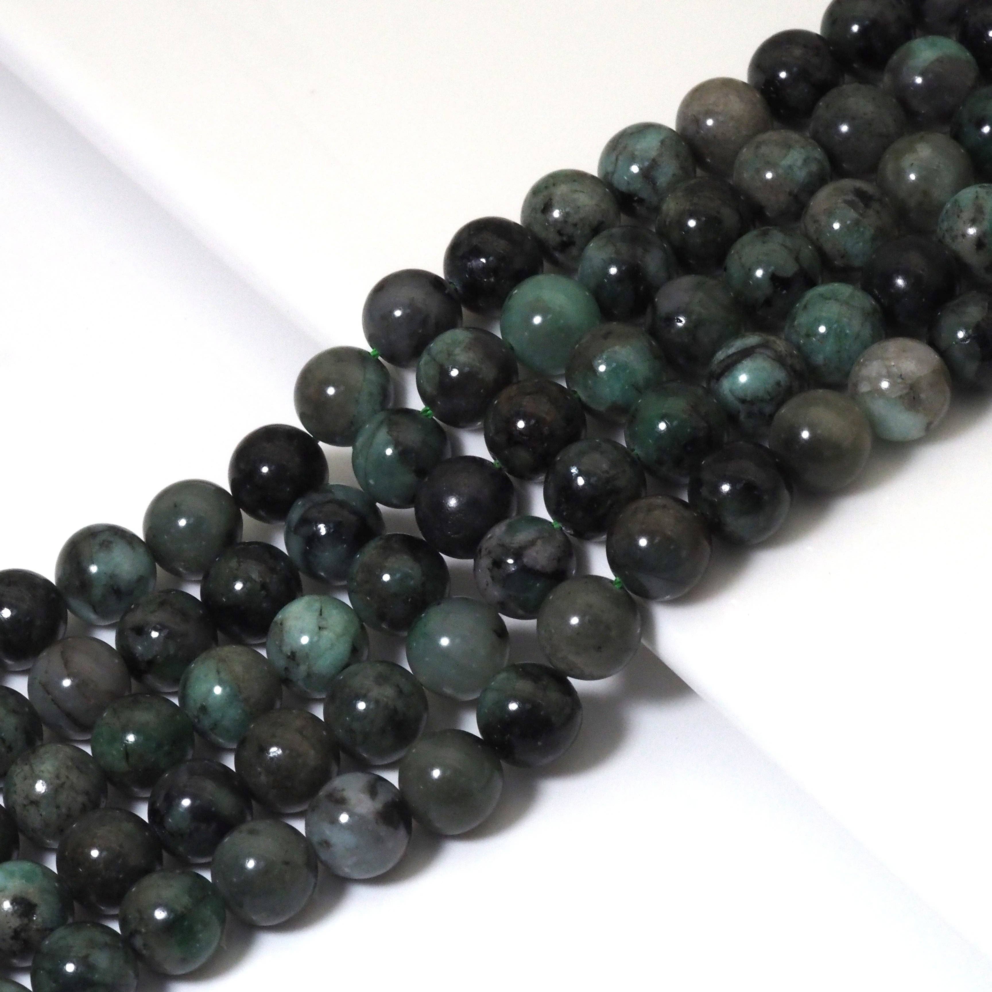 BestBeads&Beyond - Wholesale Beads - Genuine Emerald Round Smooth Beads, 6mm/8mm/10mm, Sku#U14982