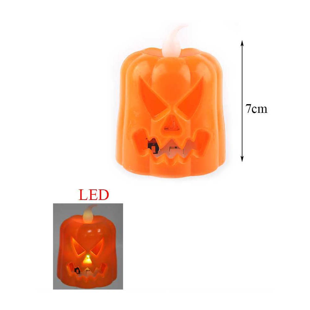 Sensibling Corp. - Vendita all'ingrosso Candela senza fiamma - 12PCS - Candele LED a forma di zucca di Halloween luminose1