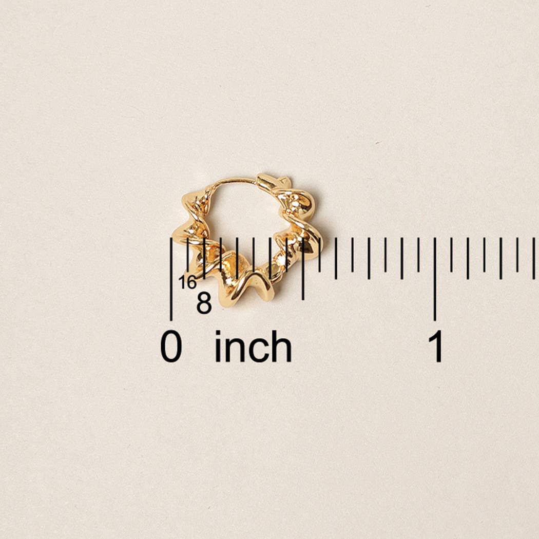 Fashion City - Wholesale Hoop Earrings - 14K Gold Dipped Twisted Hoop Earrings4