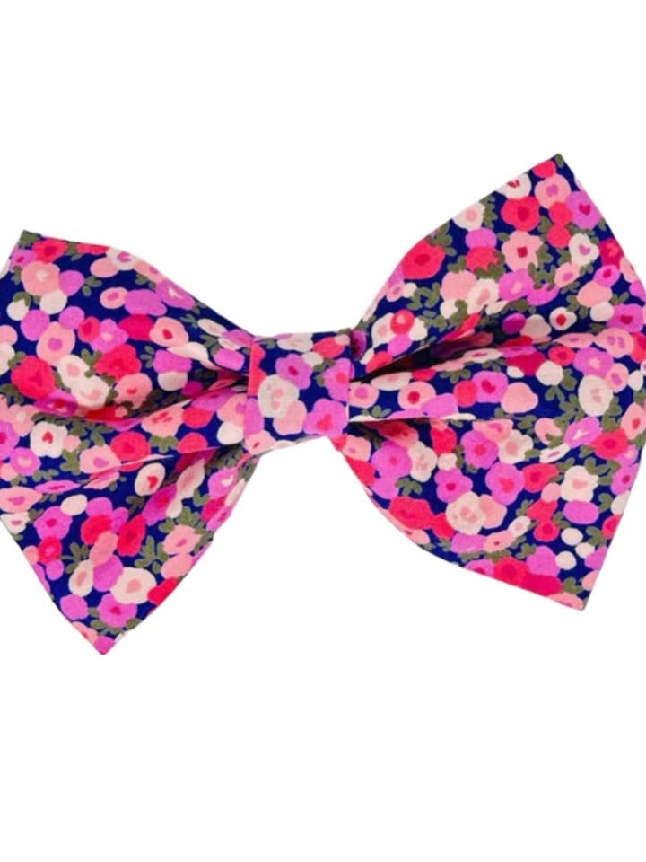 Pink Posies Forever Fuchsia Dog Bow Tie for wholesale by The Magnolia Pet Co.