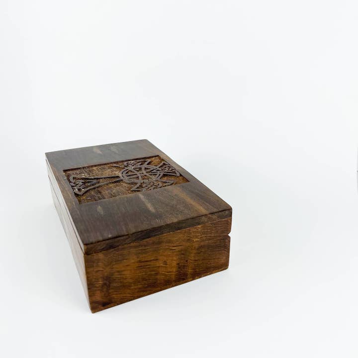 GREENROOTS USA LLC – wholesale Decorative box – Celtic Cross Wooden Box 5X8"2
