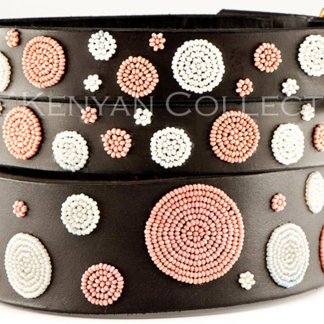 TKC Pink Dots Belt in Wide Width for wholesale by The Kenyan Collection Inc. dba TKC Inc