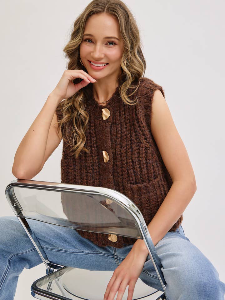 Sweet Lovely by Jen - Wholesale Knit Sweater - Women's - CHUNK SWEATER KNIT VEST 9