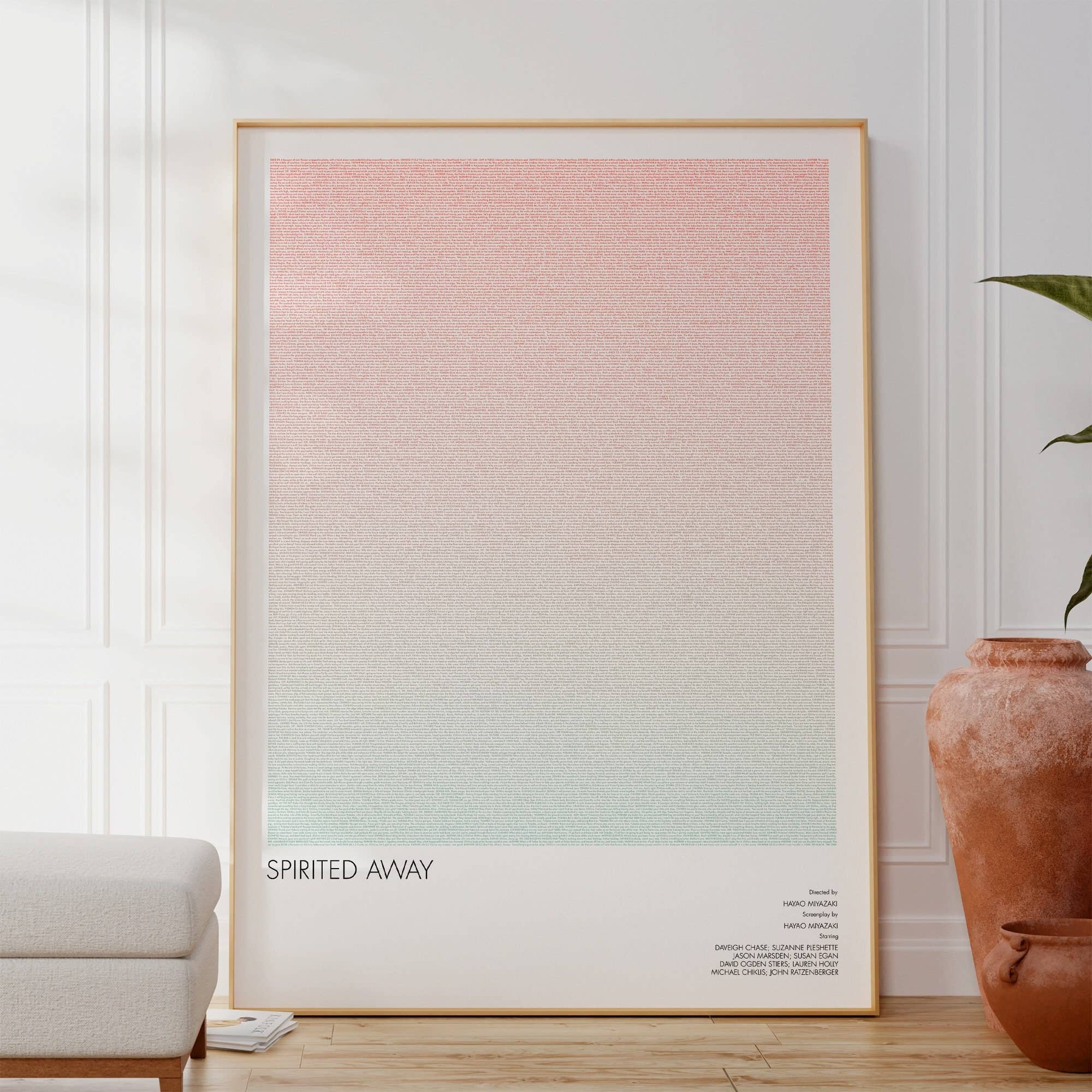 Fade Out Prints – Impressão artística por atacado – Spirited Away Roteiro Poster do Filme0