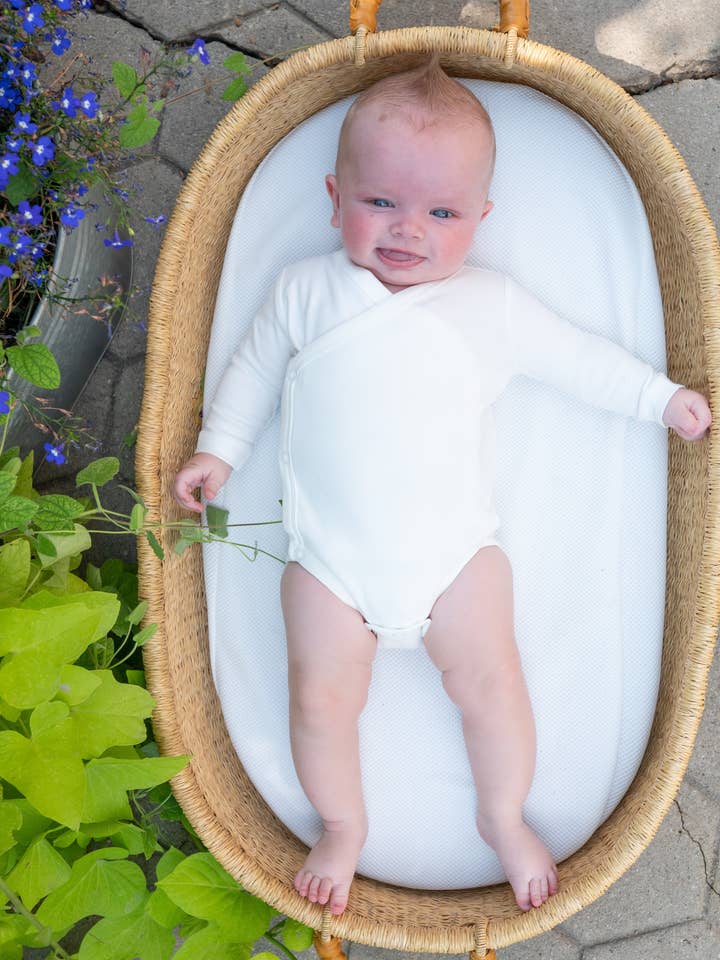 Organic Cotton Baby Kimono Bodysuit – Side Snap Onesie for wholesale by Earth Angel Apparel