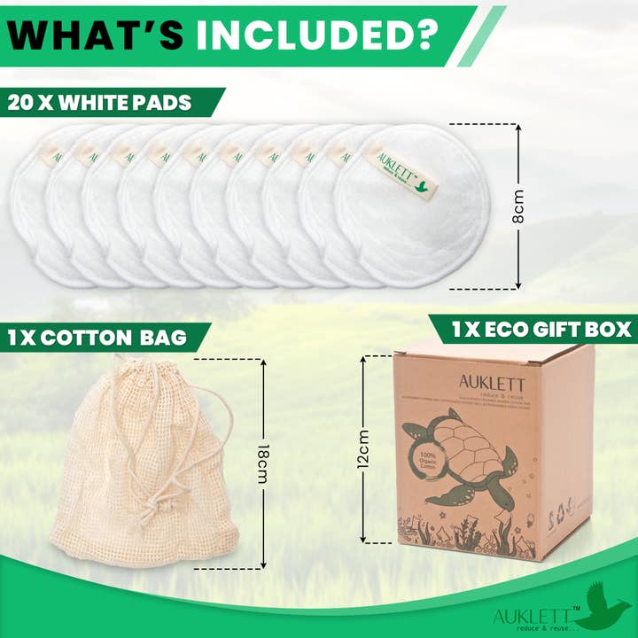 Auklett - Vendita all'ingrosso Struccanti - Tamponi struccanti in bambù (bianco)7