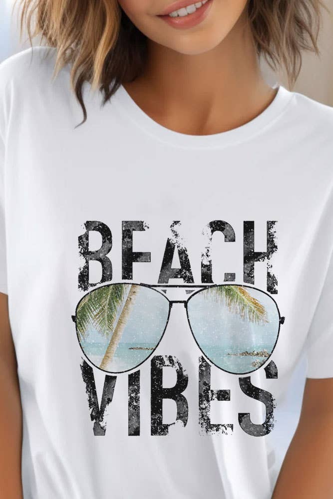 Top Avenue - Wholesale T-shirt met print - Dames - Beach Vibes, uniseks T-shirt met ronde hals8