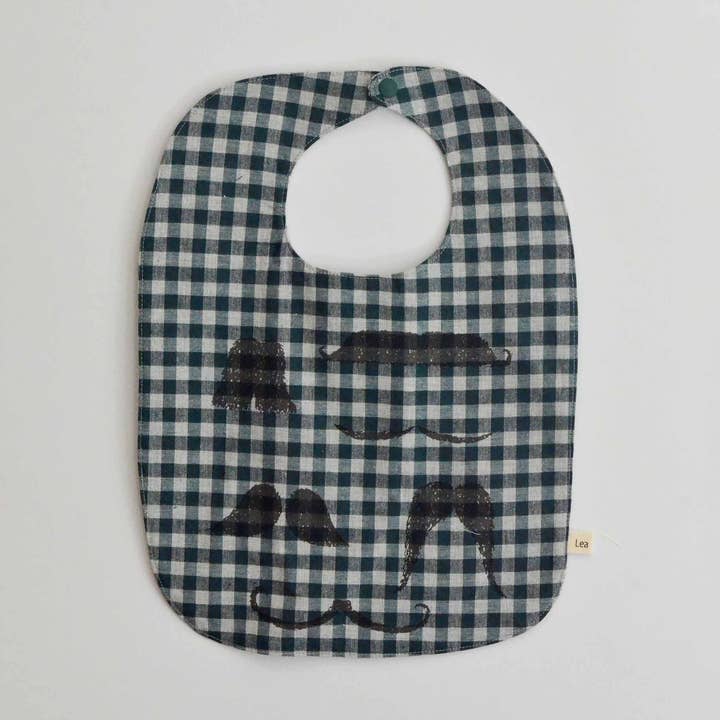 Gingham Pattern Baby Bib | Teal Green for wholesale by Tangle Shiny Stars