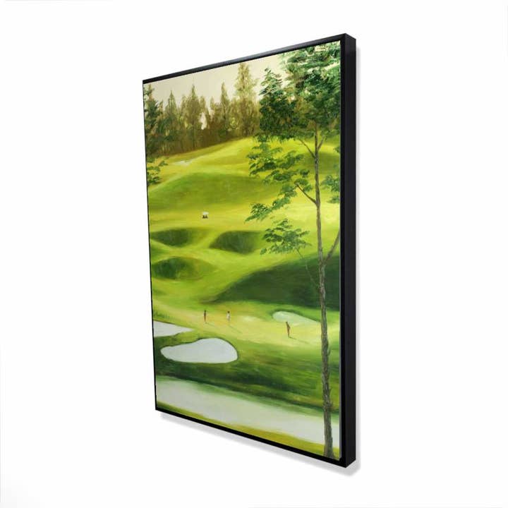 Grand parcours de golf sur toile encadrée - Salon contemporain pour la vente par BEGIN HOME DECOR
