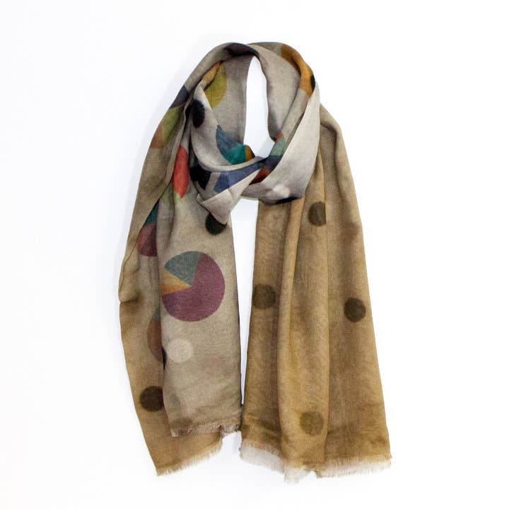 Multi circles and ombre corners scarf for wholesale by Tempest Designs