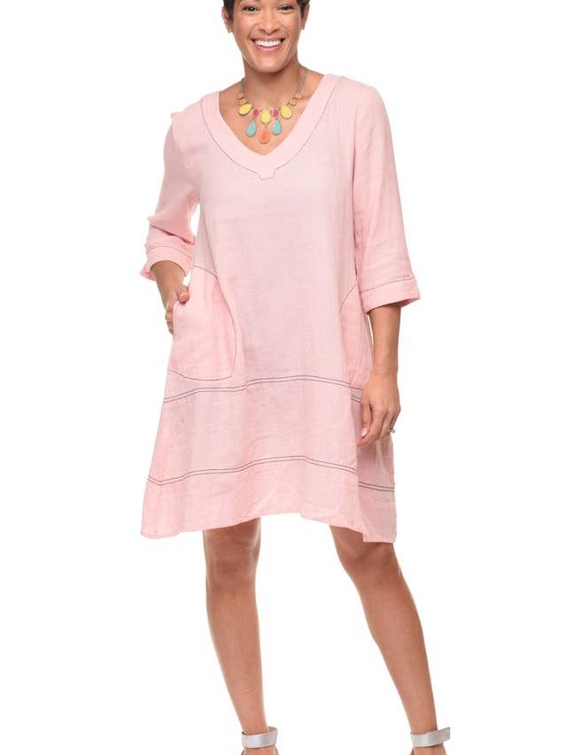 VCG657 Bungalow Dress in Peony* for wholesale by Tulip Clothing