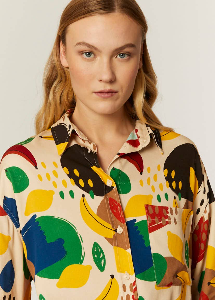 Pepaloves - Wholesale Button Down Shirt - Women's - CAMISA OVERSIZE FRUITY FALL3
