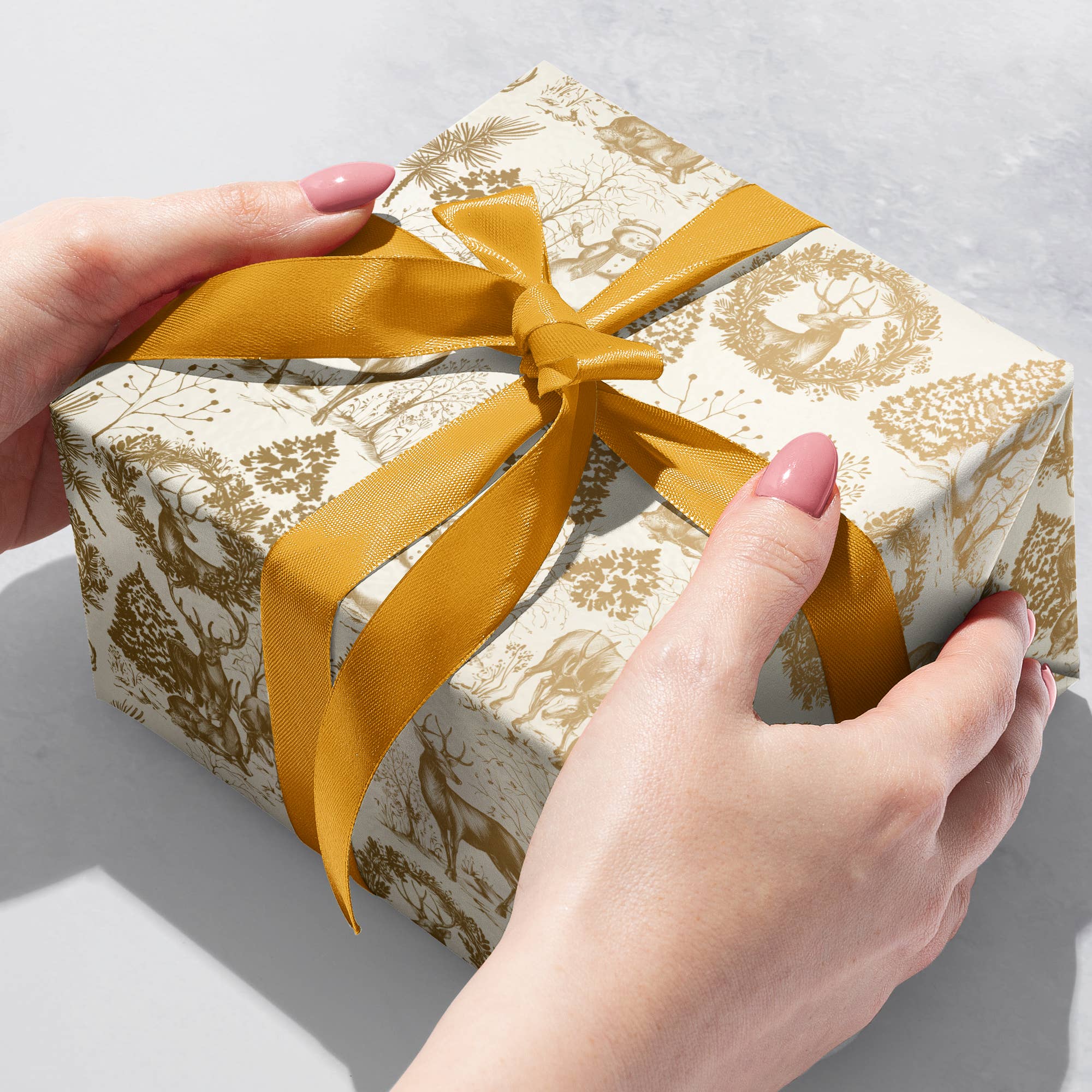 Jillson & Roberts - Wholesale Wrapping Paper Roll - Wrap - Rolls - Winter Woods Gold2