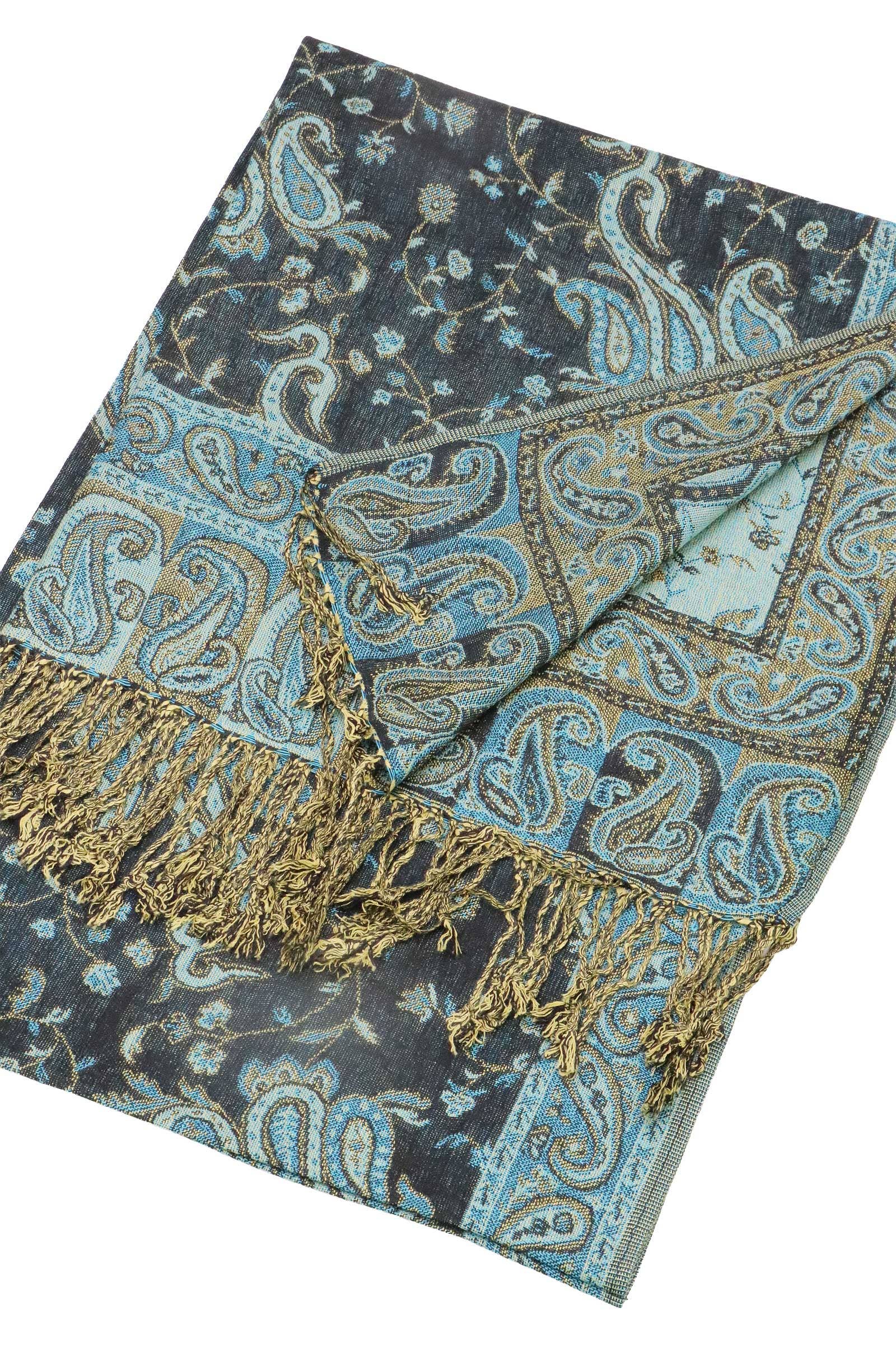 Sortiert Paisley-Blumen-Garten Pashmina-Schal mit Twist-Quasten für den Großhandel auf Faire16