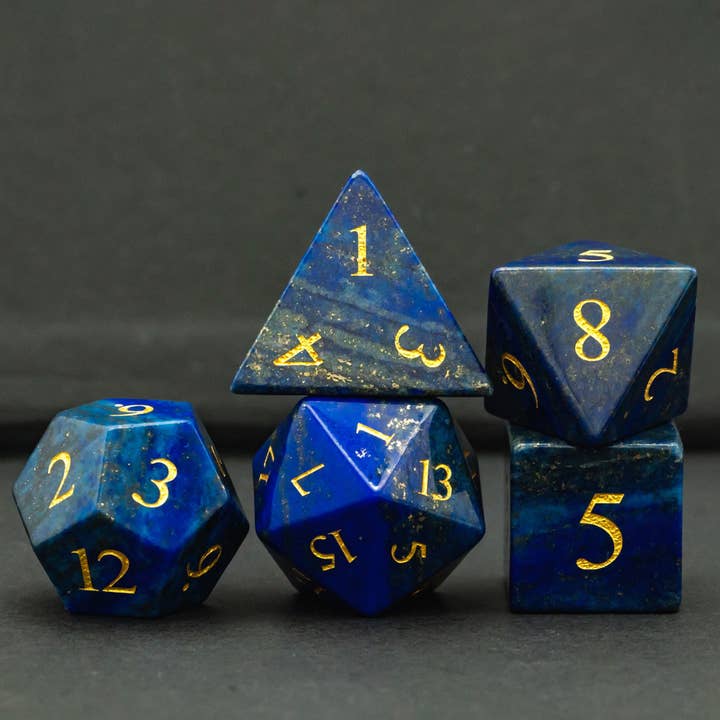 Geek Therapeutics - Wholesale Dice - Lapis Lazuli Gemstone Dice Set