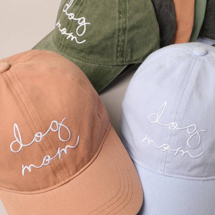 Fashion City - Wholesale Baseball Cap - Women's - Dog Mom Lettering Embroidery Baseball Cap
