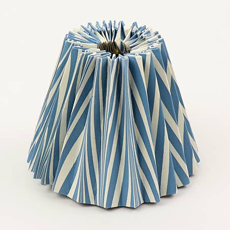 MARMORERET PLISSERET LAMPESKÆRM - BANYANBLÅ for engroshandel hos Craft Boat