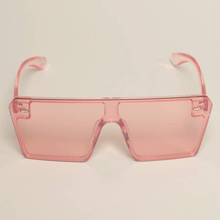 12 VERSCHILLENDE KLEUREN Uniseks transparante zonnebril met platte bovenkant voor groothandel op Faire7