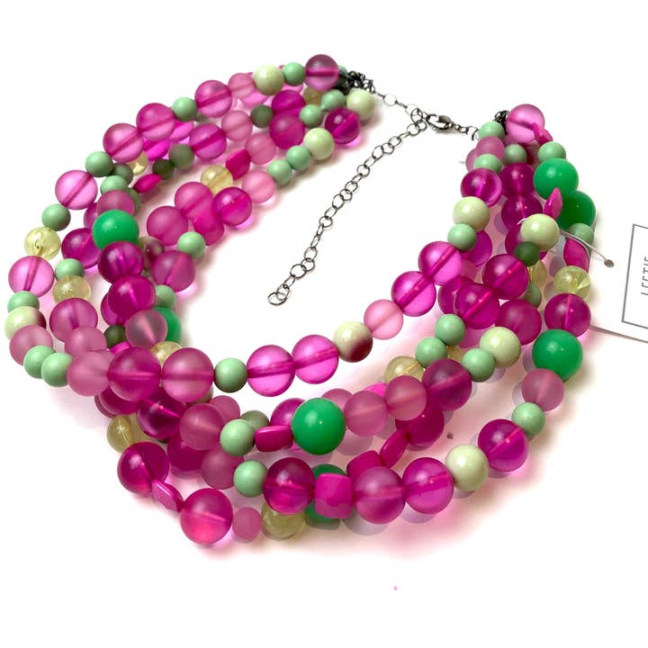 Old Frosted Florida Sylvie Statement Necklace for wholesale by Leetie Lovendale