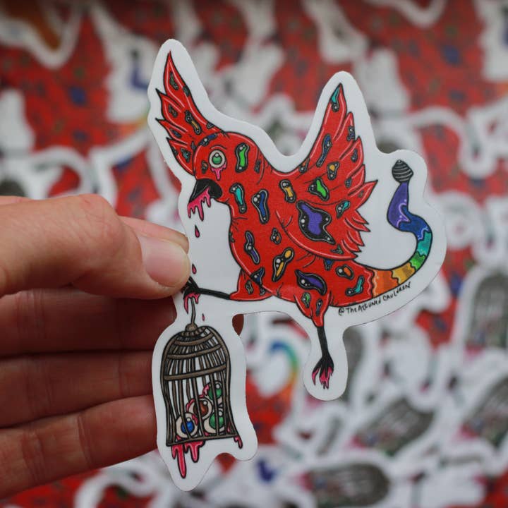 ‘Spooky Bird’ Vinylklistermærke for engroshandel hos The Attuned Cauldron LLC