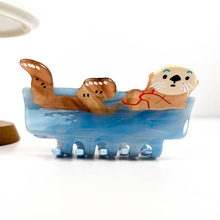 Cute Otter Hair Clip, Animal Claw Clip for wholesale by SoapElenGlen