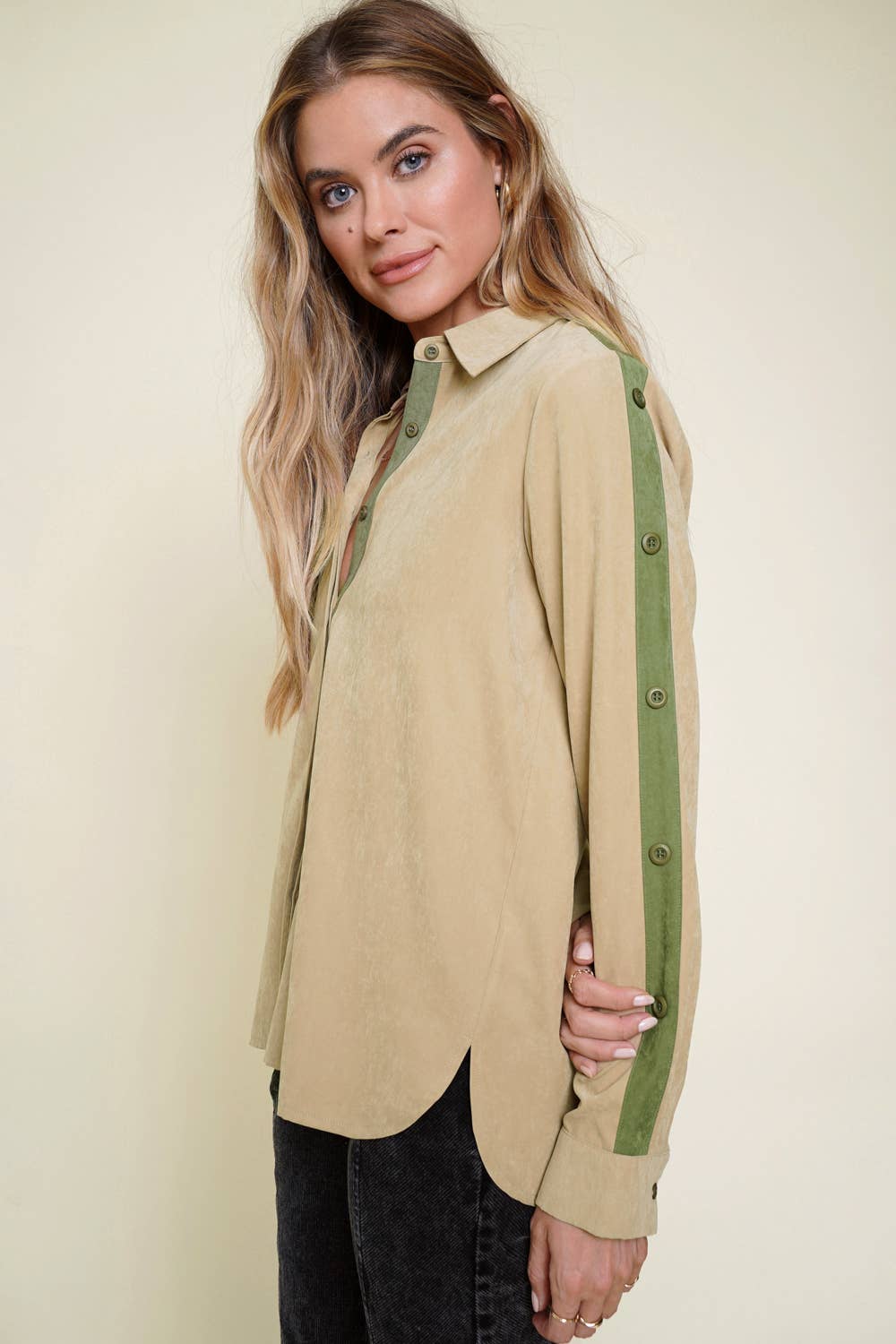 Mystree – Großhandel Hemd mit Button-down-Kragen – Damen – 20731 Kontrast-Shirt2