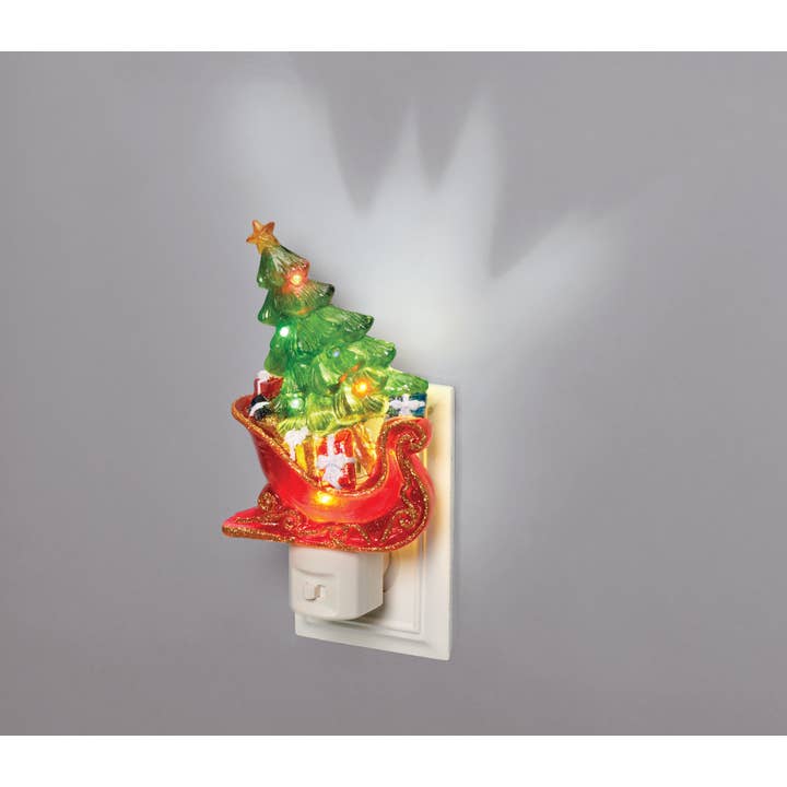 Roman - Wholesale Night Light - Sleigh Christmas Tree Night Light with Swivel Plug1