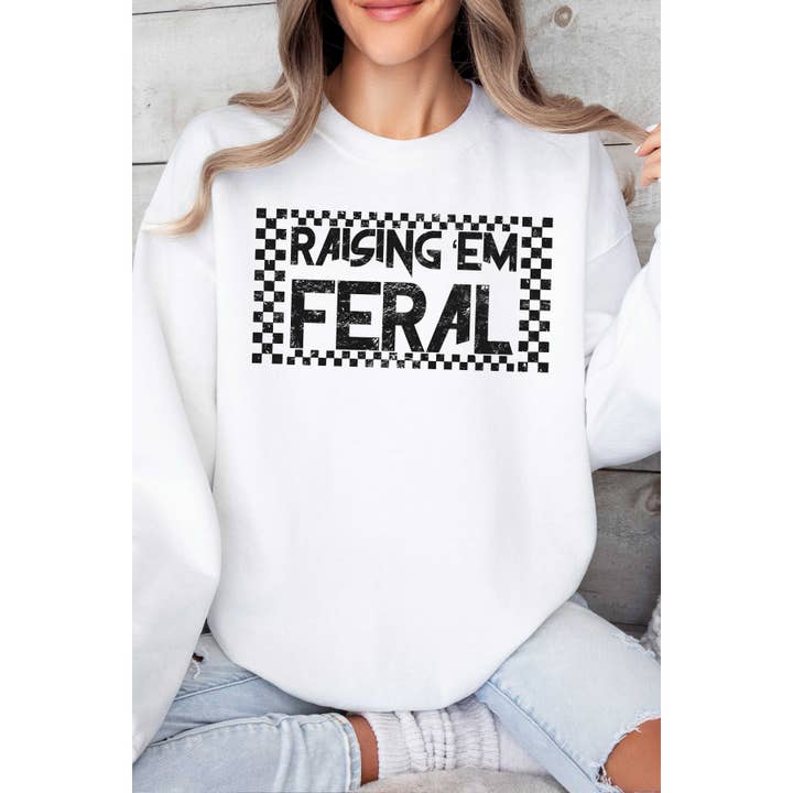 Raising Em Feral Graphic Sweatshirt for wholesale by A. BLUSH CO