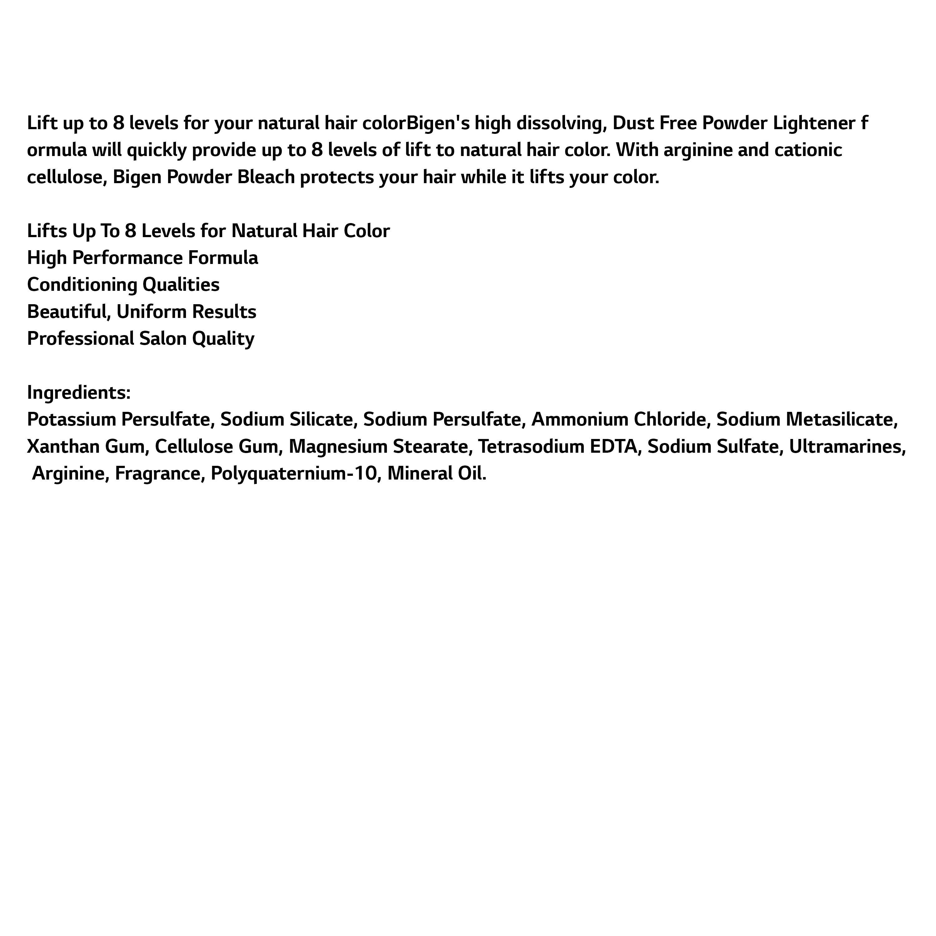 KT Supply - Wholesale Hair Dye - Bigen Powder Lightener 1 Oz.2