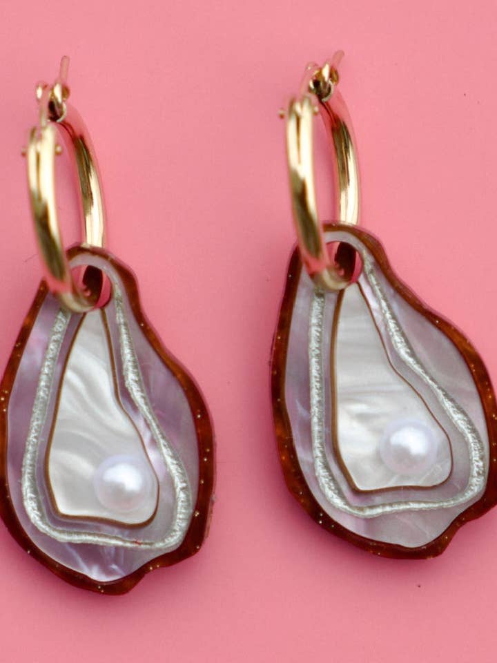 Oyster Hoop Earrings for wholesale by Cuteryko