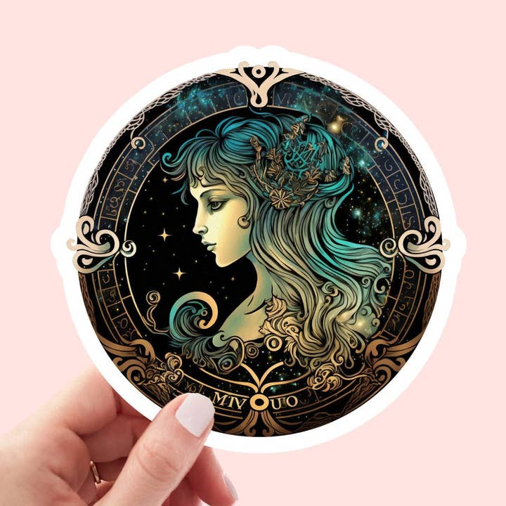 Astrology Zodiac Virgo Sign Sticker / Waterproof for wholesale by Kenjia Design