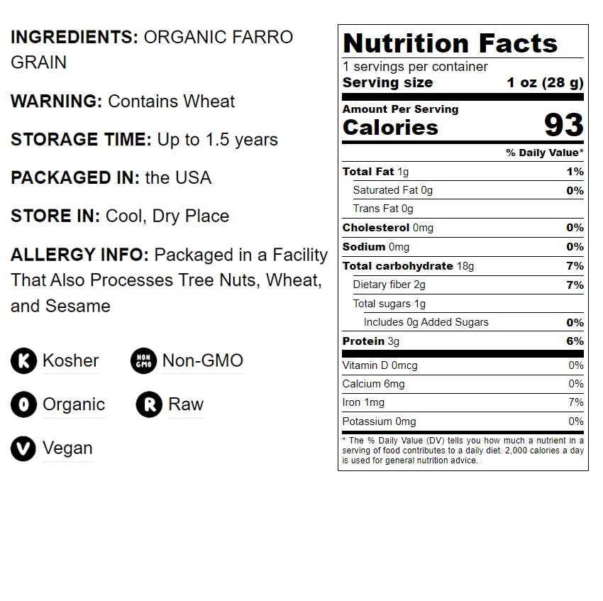 Food To Live - Wholesale Whole Grains - Organic Italian Pearled Farro – Whole Farro Grain in Bulk2