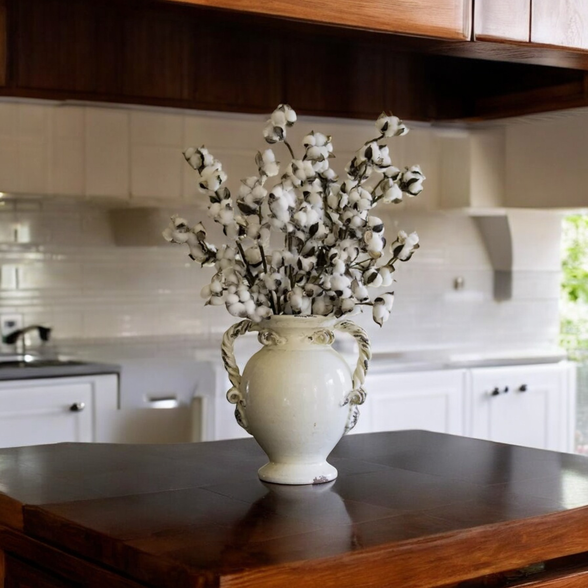 Wilco Home - Wholesale Artificial Flowers - 27.5'' 12 Bolls Cotton Spray3