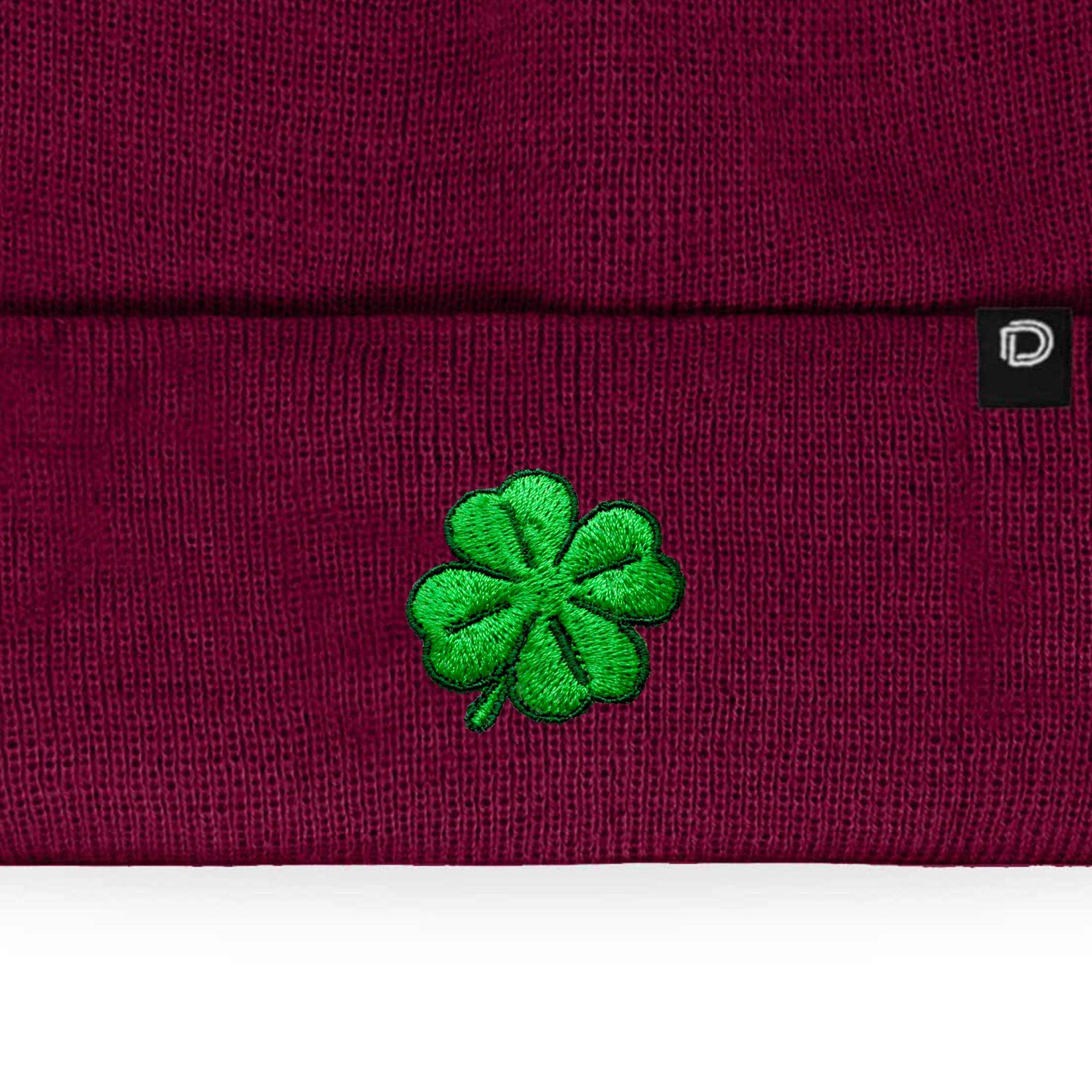 Dalix - Wholesale Beanie - Women's - Dalix Embroidered Clover Beanie Cap Cuffed Knit Hat Women30