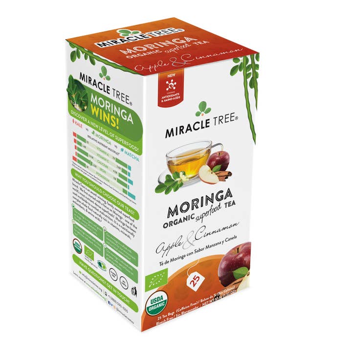 Miracle Tree - Wholesale Health/Detox Tea - Organic Moringa Tea: Apple & Cinnamon