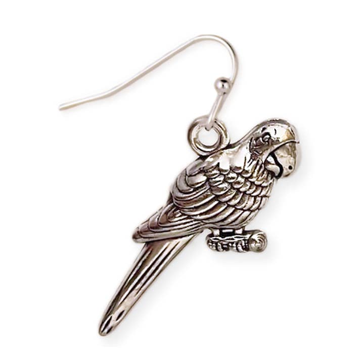 Silver Tropical Parrot Earrings for wholesale by ZAD
