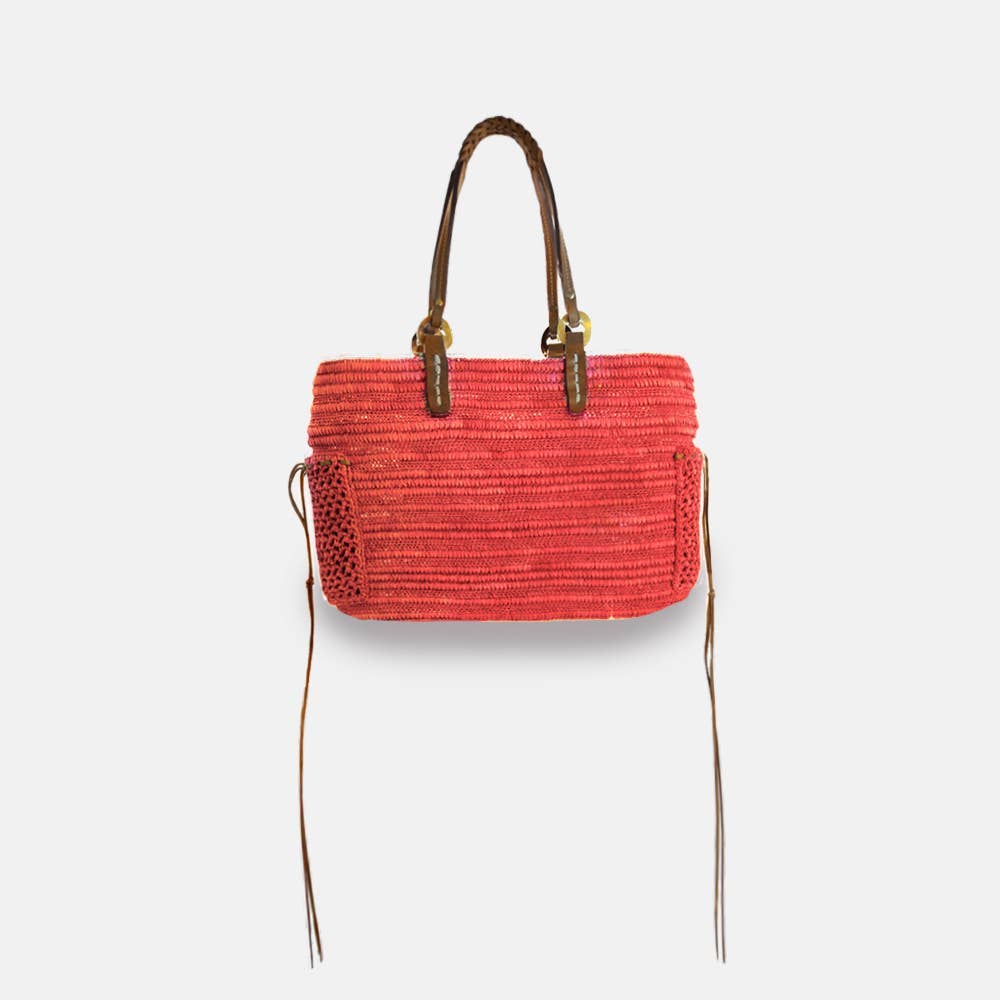 SANS-ARCIDET PARIS – Saco de praia por atacado – Boris SS23 - Saco de ráfia com alça entrançada6