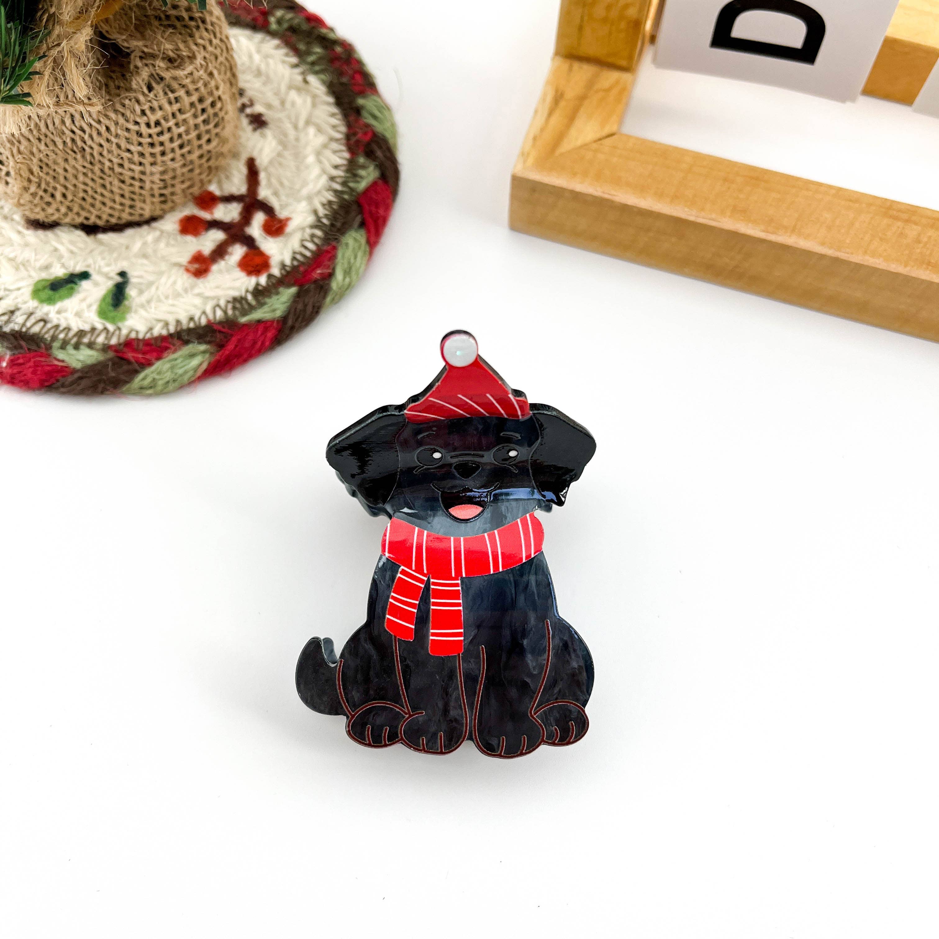 mildstyles - Wholesale Hair Clip - Women's - Winter Scarf Animal Acrylic Printed Christmas Hair Claw Clip4