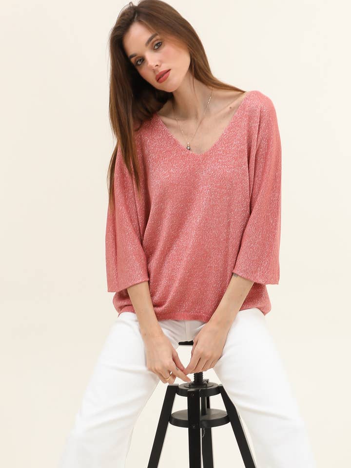 MOONSUN - Wholesale Knit Sweater - Women's - Lurex modal fine sweater #9517