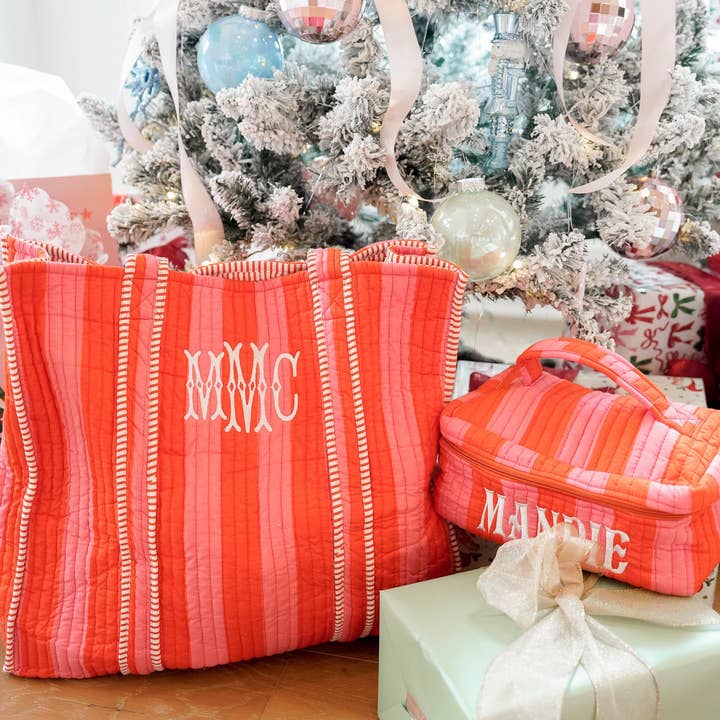 KENZKUSTOMZ - Wholesale Makeup/Cosmetic Bag - Quilted Block-Print Tote - Holiday Collection6