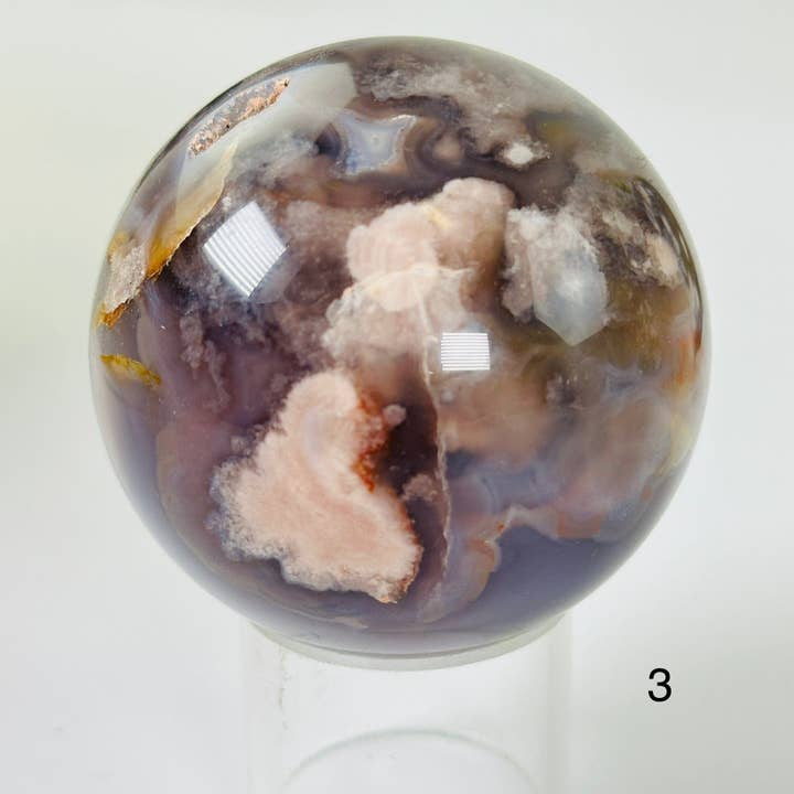 Rock Paradise - Wholesale Spiritual Stone/Crystal - Flower Agate Crystal Sphere - You Choose2