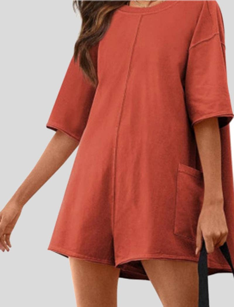 safistyle - Wholesale Romper - Women's - Short Sleeve Backless V-Neck Loose Romper7