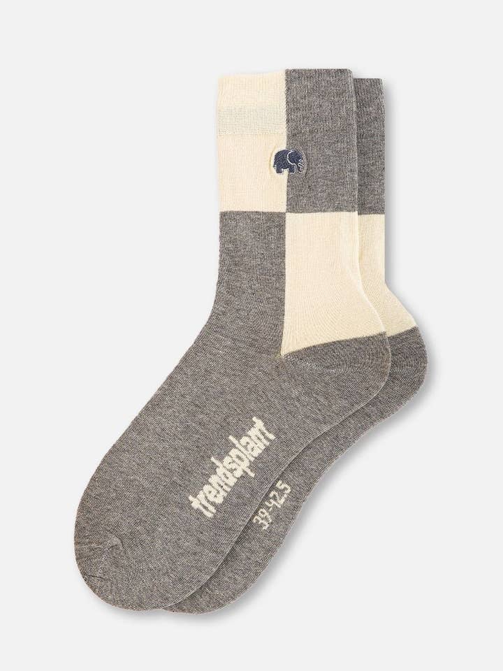 Farbblock Leichte Crew-Socken in Heather Grey für den Großhandel von Trendsplant Clothing
