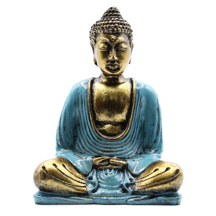 Teal & Gold Buddha - Medium for wholesale by Ancient Wisdom