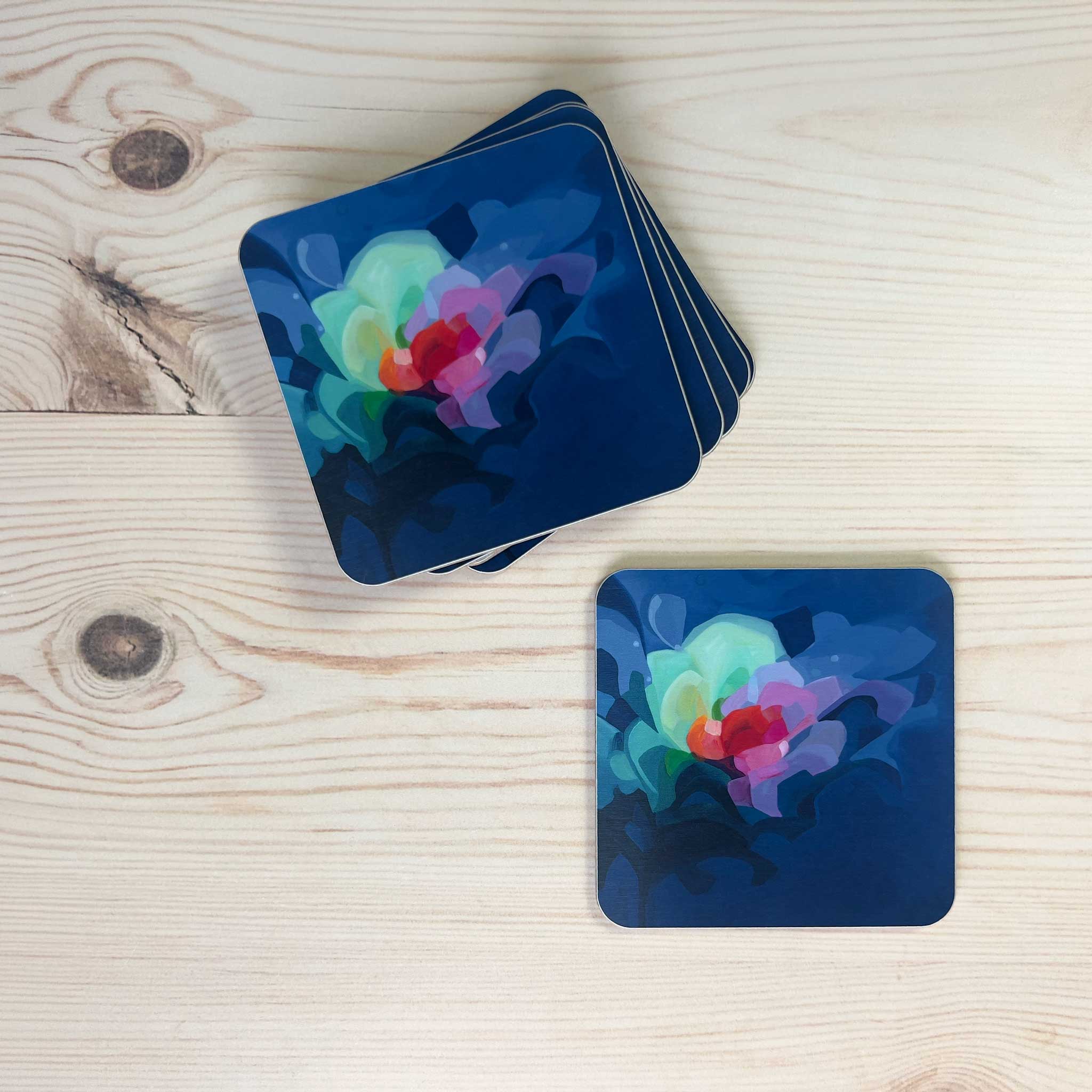 Susannah Bleasby Art - Wholesale Coasters - Coaster | Navy Abstract Design1