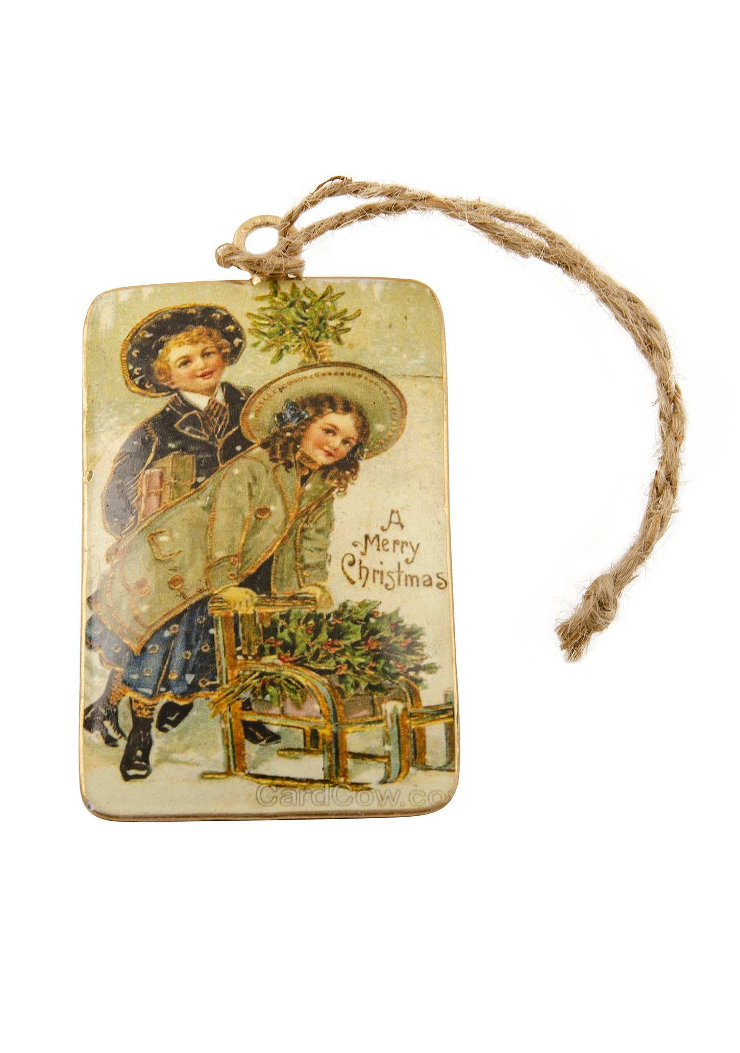 Namaste - Wholesale Christmas Decoration - Vintage Tin Winter Scene Hanging Decoration2