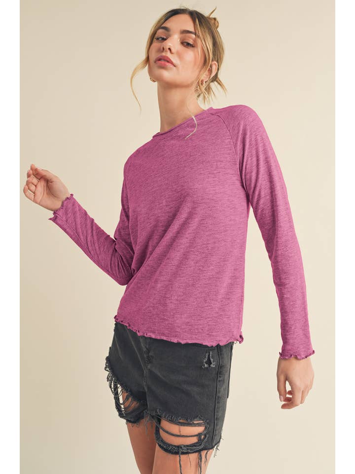 AEMI + CO - Wholesale T-Shirt - Women's - 8288DN Gwen Baby Long Sleeve Top47