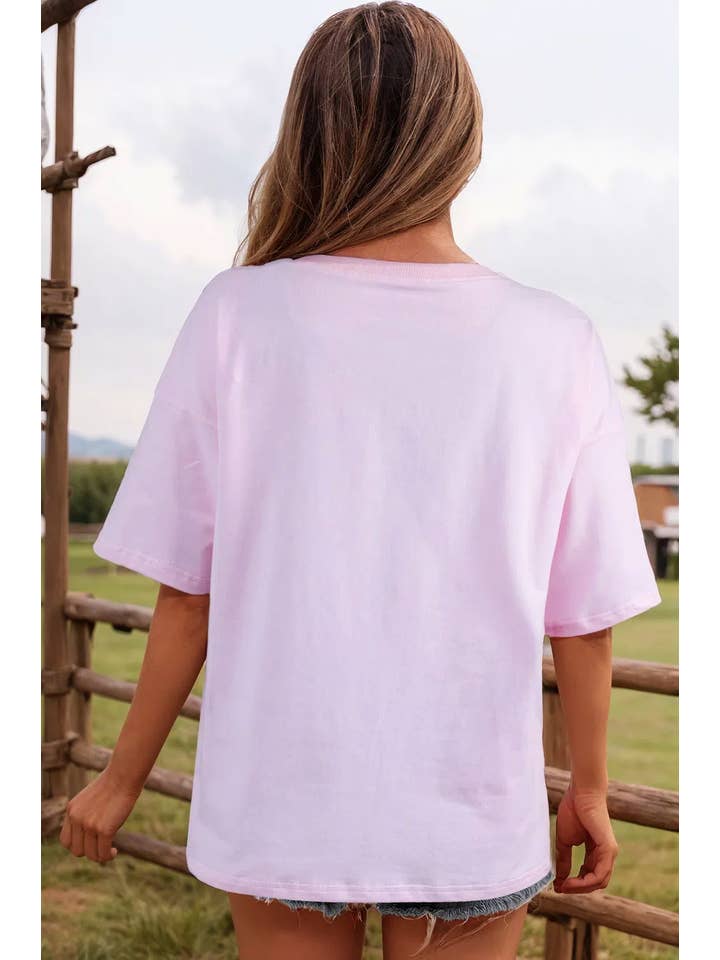 fashionworks - Wholesale T-Shirt - Women's - Fashion-W Flag Bow Graphic Crewneck Tee